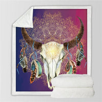 bison-skull-head-feathers-tribal-throw-blanket-native-american-design