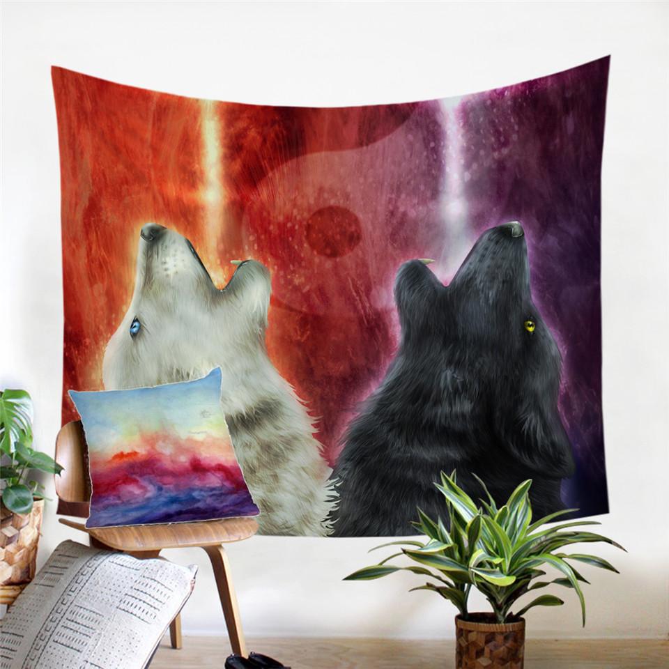 Wolves Lava 3D Native American Tapestry LT10 - Wonder Print Shop
