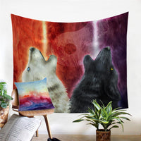 Wolves Lava 3D Native American Tapestry LT10 - Wonder Print Shop