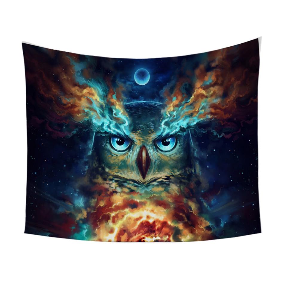 Owl Moon Galaxy Native American Tapestry Design LT10 - Wonder Print Shop