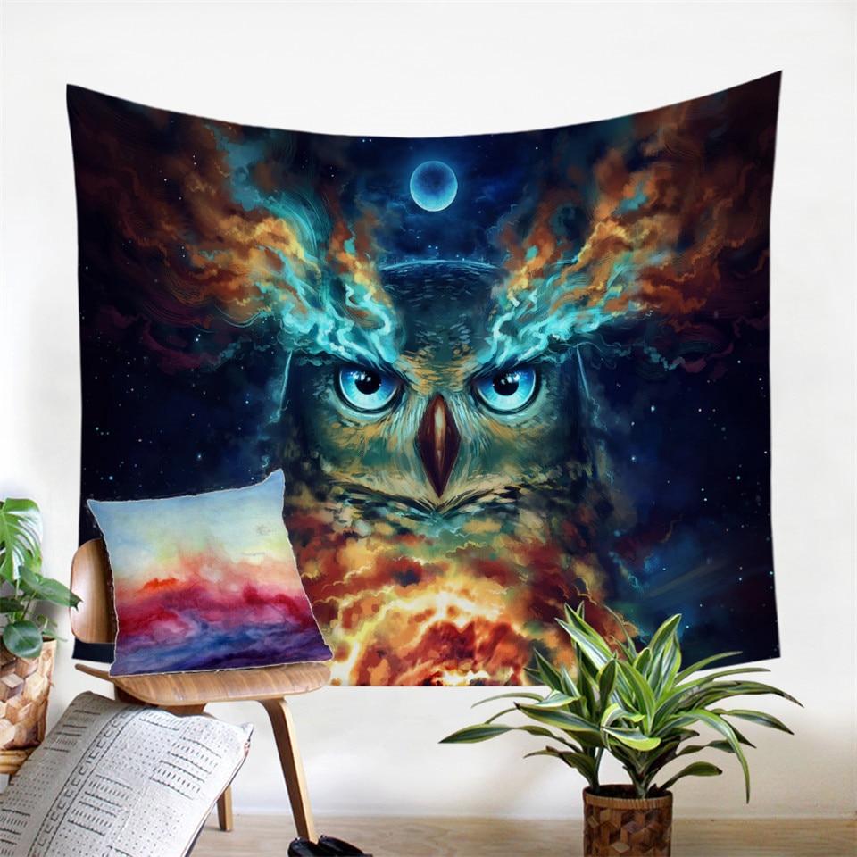 Owl Moon Galaxy Native American Tapestry Design LT10 - Wonder Print Shop