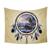Wolves Dreamcatcher Feather Native American Indian Tapestry 3D LT10 - Wonder Print Shop