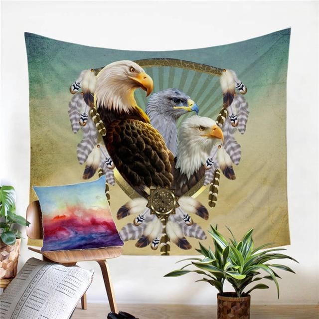 Eagle Dreamcatcher Native American 3D Tapestry LT10 - Wonder Print Shop
