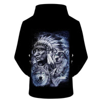 Native American 3D Hoodies Chief Wolves LT10 - Wonder Print Shop