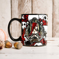 (Custom Personalised) Skull Rose Queen - Death Cannot Divide Us Mug - LT2