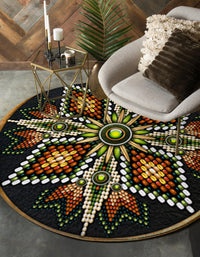naumaddic-arts-green-and-orange-cross-rosette-native-american-design-round-carpet