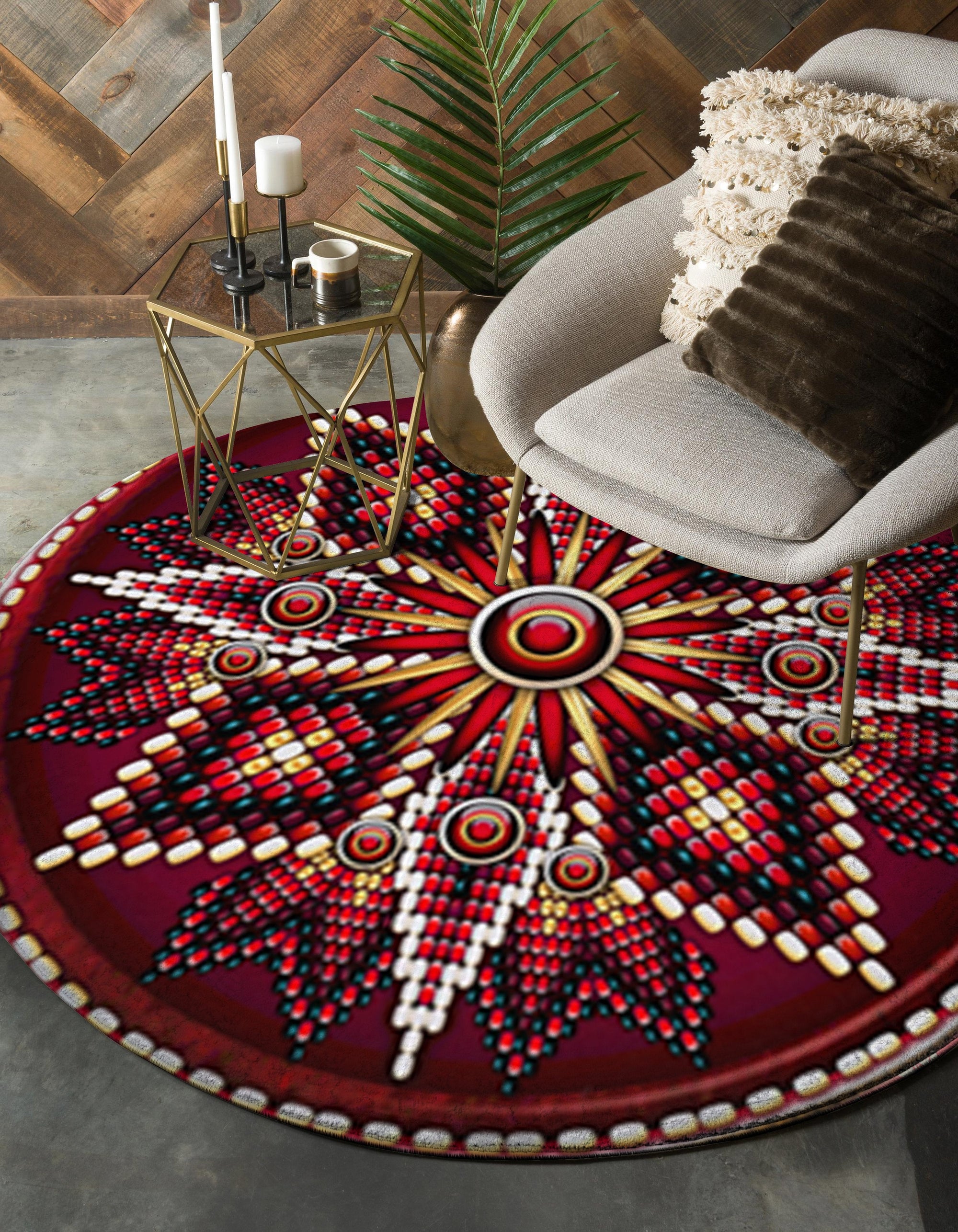 naumaddic-arts-red-cross-rosette-native-american-design-round-carpet