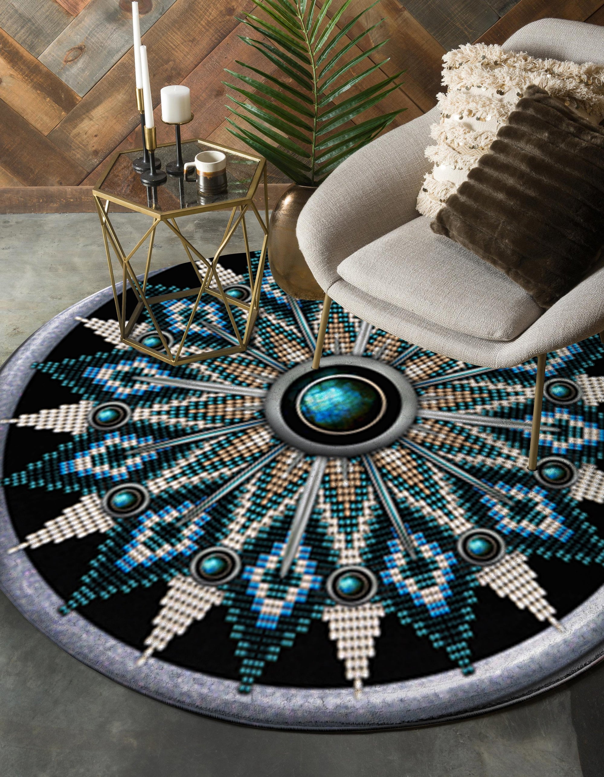 naumaddic-arts-black-native-american-design-round-carpet