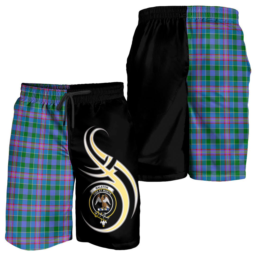 scottish-ralston-clan-crest-believe-in-me-tartan-men-shorts