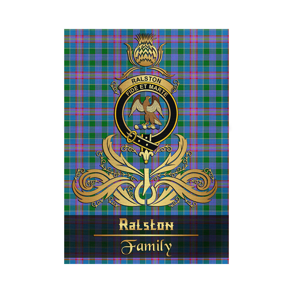 scottish-ralston-clan-crest-family-golden-thistle-tree-tartan-garden-flag