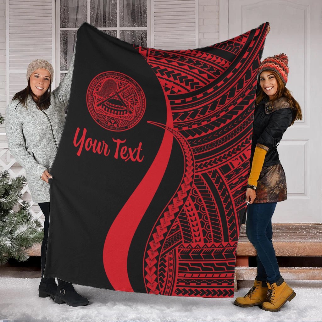 american-samoa-custom-personalised-premium-blanket-red-polynesian-tentacle-tribal-pattern