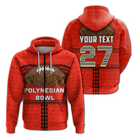Custom Polynesian Bowl Zip Hoodie Red Custom Text and Number LT4 - Wonder Print Shop