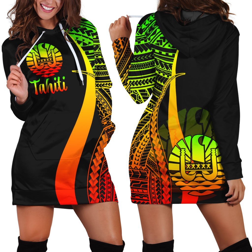 tahiti-womens-hoodie-dress-reggae-polynesian-tentacle-tribal-pattern