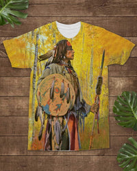 3D Native American Warrior T Shirt LT10 - Wonder Print Shop