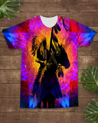 Native American Indian Chief War Horse All over T Shirt LT10 - Wonder Print Shop