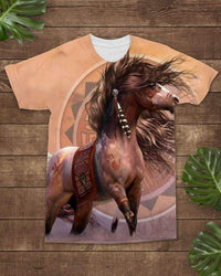 Native American Horse All over T Shirt LT10 - Wonder Print Shop