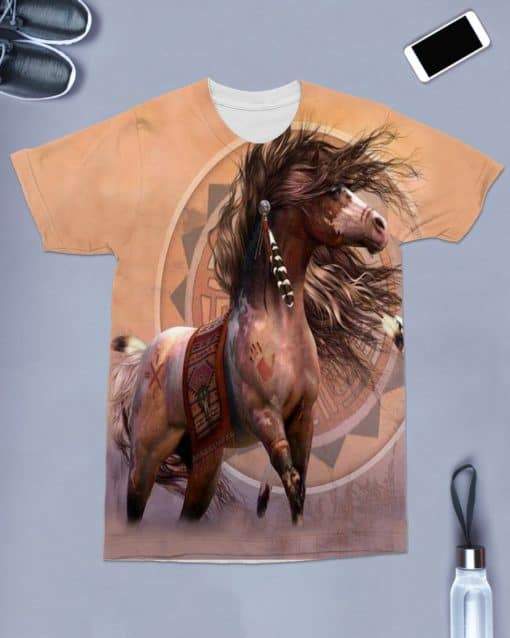 Native American Horse All over T Shirt LT10 - Wonder Print Shop