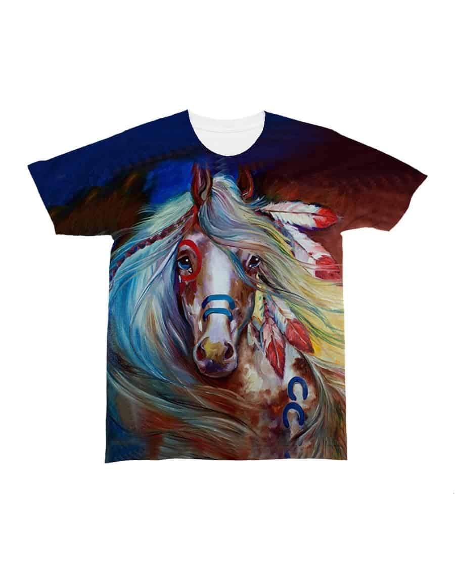Native American Colorful Horse All over T Shirt LT10 - Wonder Print Shop