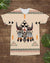 Native American Feather Bison Skull Head All over T Shirt LT10 - Wonder Print Shop
