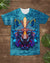 Native American Colorful Wolf All over T Shirt LT10 - Wonder Print Shop
