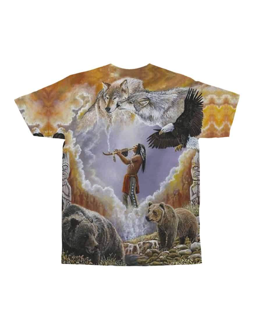 Calling The Totems Native American Art T Shirt LT10 - Wonder Print Shop