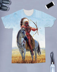 Native American Chief Shooting Bow and Arrow All over T Shirt LT10 - Wonder Print Shop