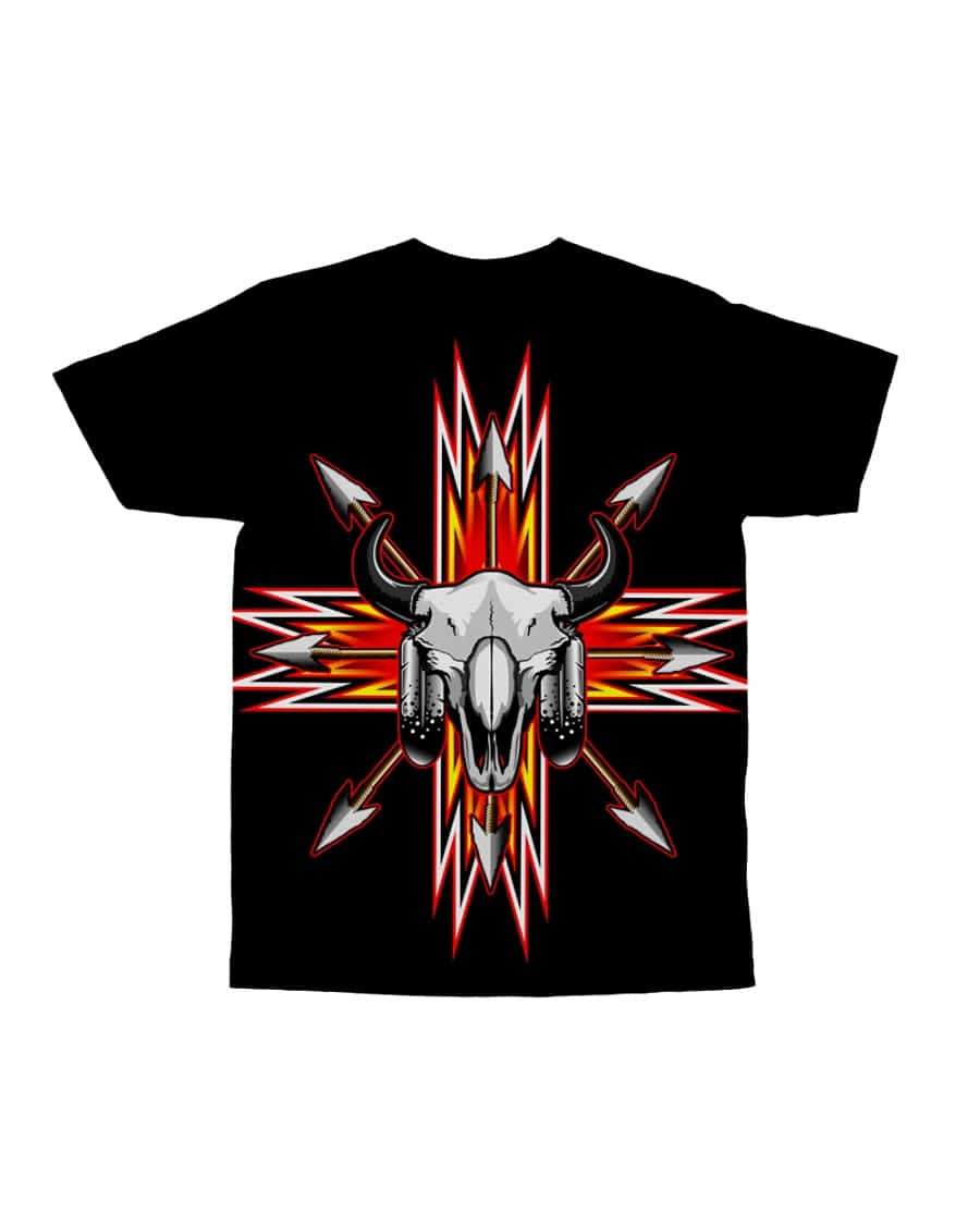 Native American Bison Skull Red Arrow All over T Shirt LT10 - Wonder Print Shop