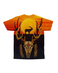 Native American Deer Skull Sun All over T Shirt LT10 - Wonder Print Shop
