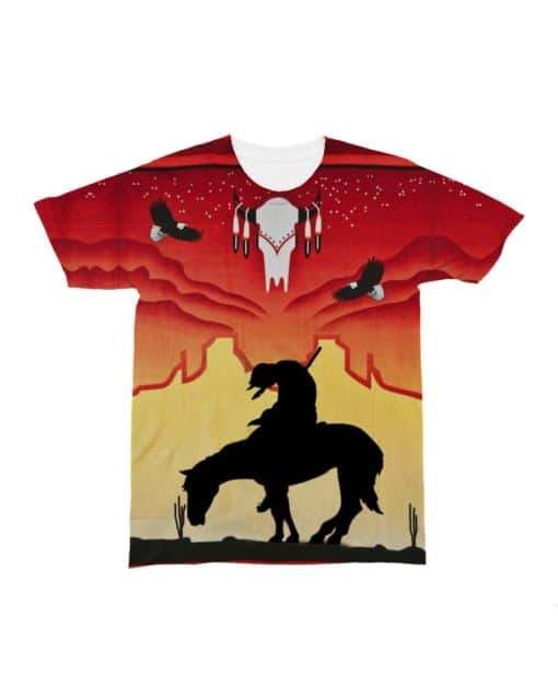 The Tribal Of Tear Red Background Native American All over T Shirt LT10 - Wonder Print Shop