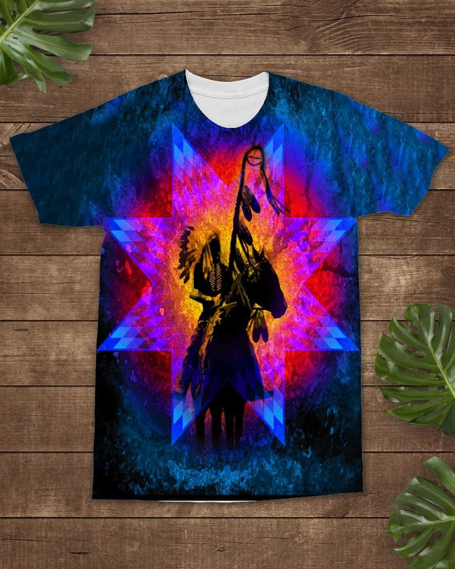Native American Chief War Horse All Over T Shirt All over T Shirt LT10 - Wonder Print Shop