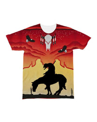 The Tribal Of Tear Red Background Native American All over T Shirt LT10 - Wonder Print Shop