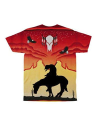 The Tribal Of Tear Red Background Native American All over T Shirt LT10 - Wonder Print Shop