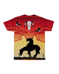 The Tribal Of Tear Red Background Native American All over T Shirt LT10 - Wonder Print Shop