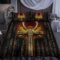 African Bedding Set - Custom Egyptian Ankh Scarab Duvet Cover & Pillow Cases - Wonder Print Shop