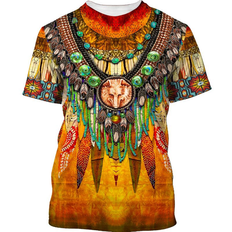 Native American T Shirt Wolf Limited Edition LT4 - Wonder Print Shop