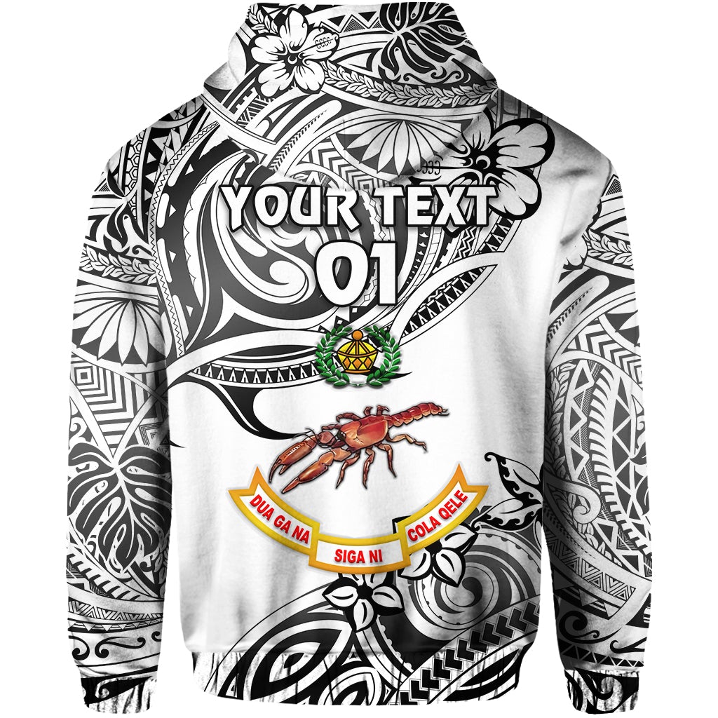 Custom Fiji Rewa Rugby Union Zip Hoodie Unique Vibes White, Custom Text And Number LT8 - Wonder Print Shop