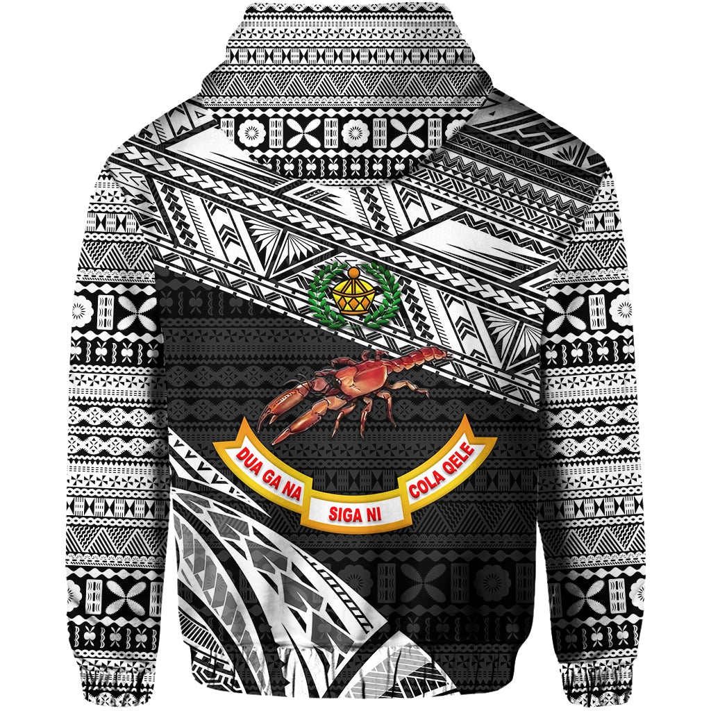 Custom Fiji Rewa Hoodie Rugby Union Special Version Black LT8 - Wonder Print Shop