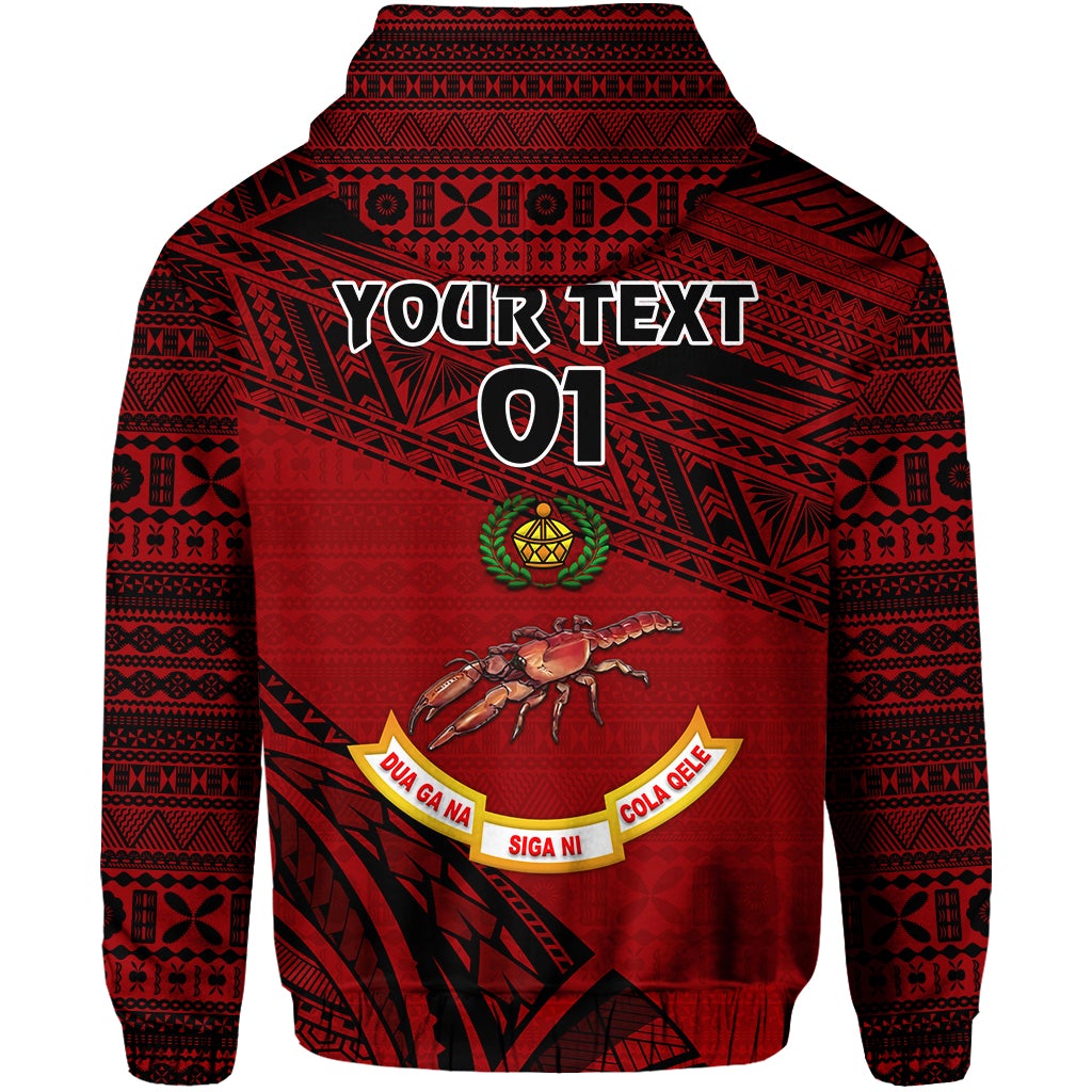 Custom Fiji Rewa Hoodie Rugby Union Special Version Red NO.1, Custom Text And Number LT8 - Wonder Print Shop