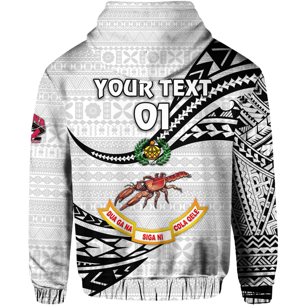 Custom Fiji Rewa Rugby Union Zip Hoodie Unique Version White, Custom Text And Number LT8 - Wonder Print Shop