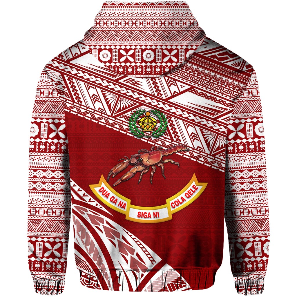 Custom Fiji Rewa Rugby Union Zip Hoodie Special Version Red LT8 - Wonder Print Shop