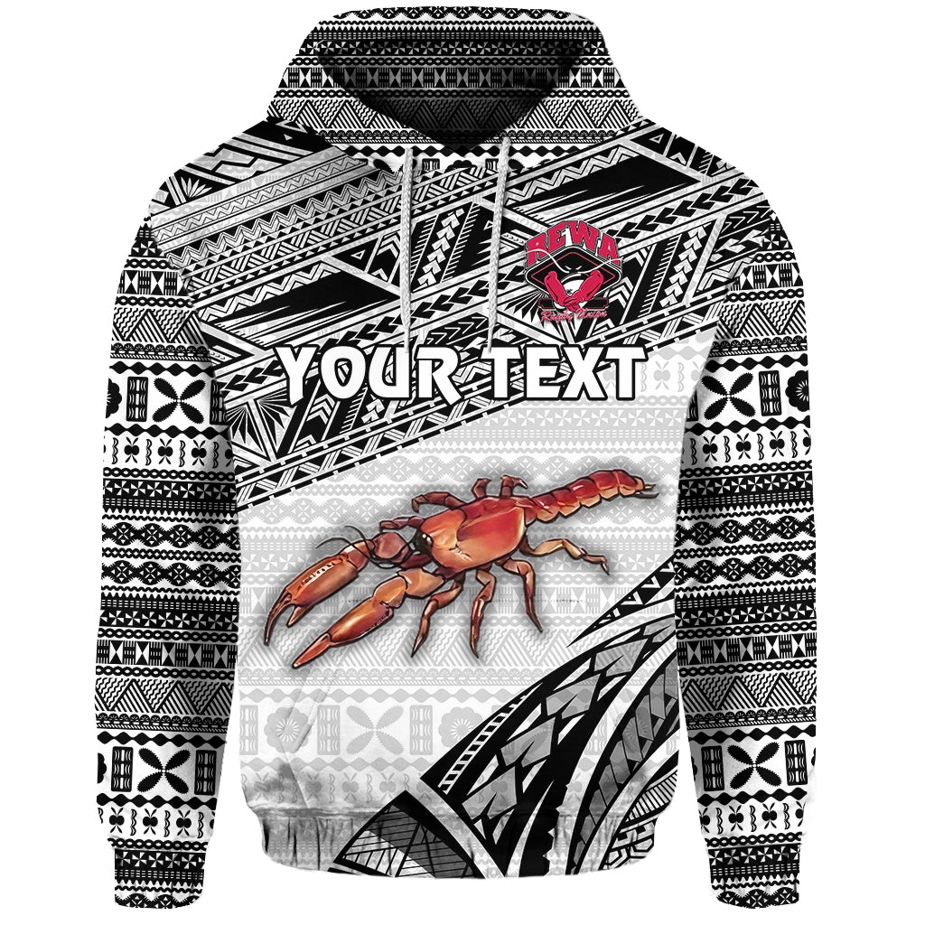 Custom Fiji Rewa Hoodie Rugby Union Special Version White LT8 - Wonder Print Shop