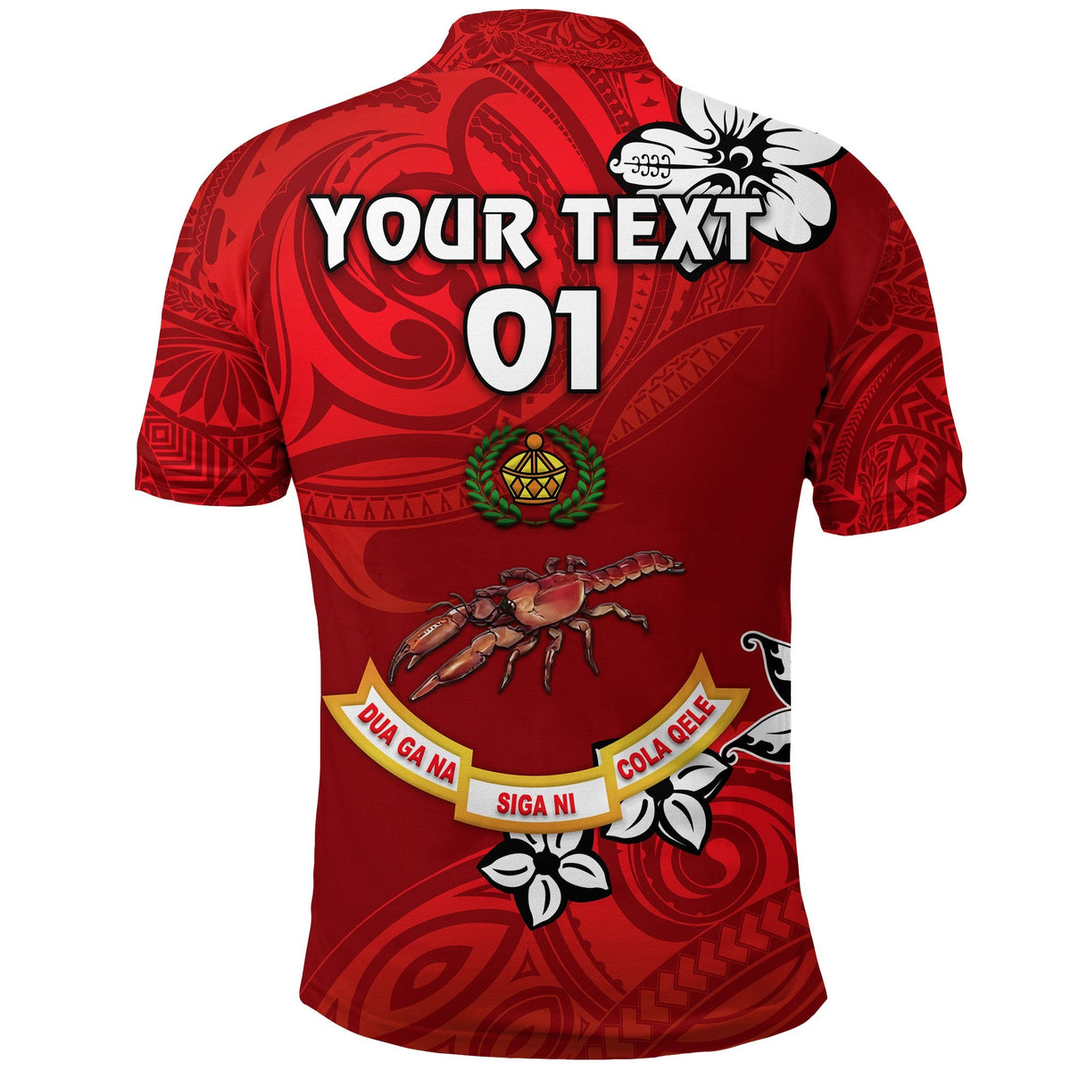 Custom Fiji Rewa Rugby Union Polo Shirt Unique Vibes Full Red, Custom Text And Number LT8 - Wonder Print Shop