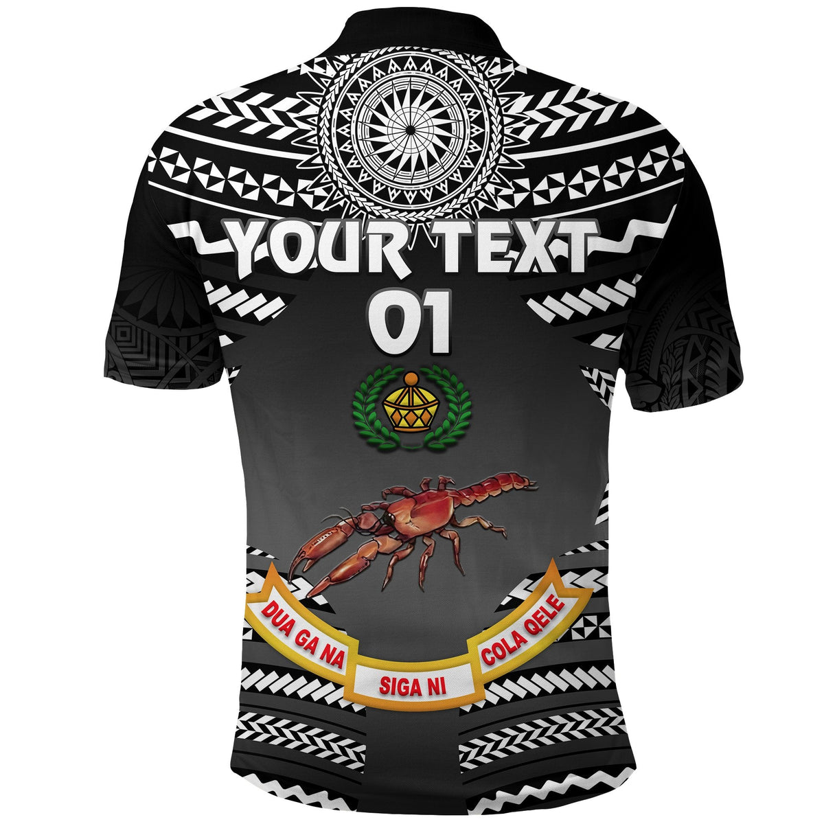 Custom Fiji Rewa Rugby Union Polo Shirt Creative Style Black NO.1, Custom Text And Number LT8 - Wonder Print Shop