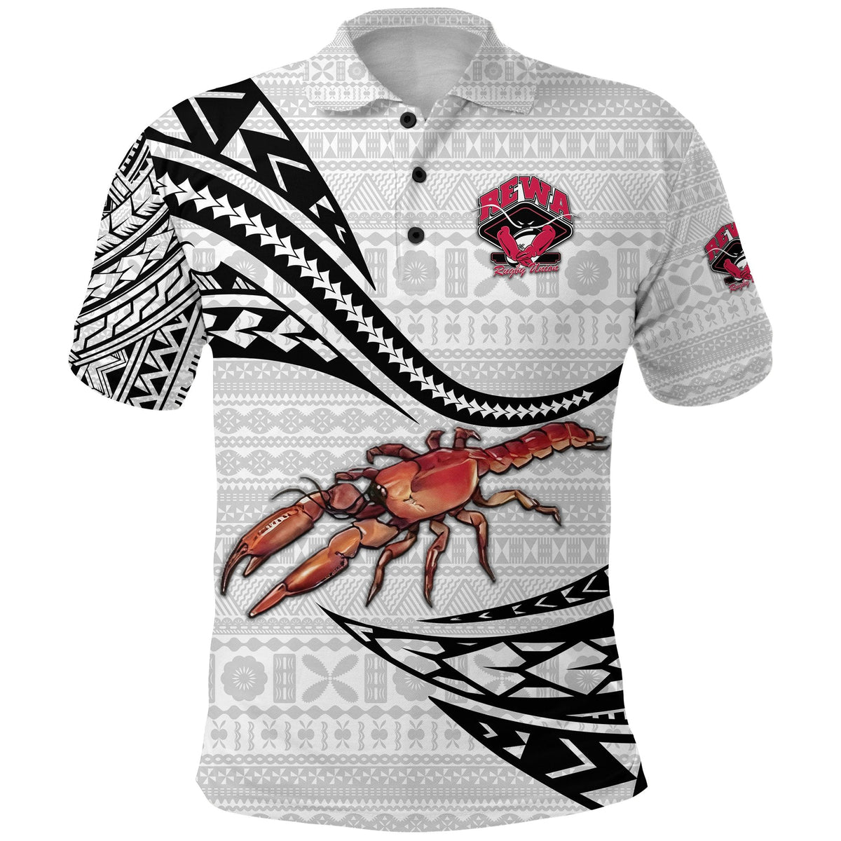Custom Fiji Rewa Rugby Union Polo Shirt Unique Version White, Custom Text And Number LT8 - Wonder Print Shop