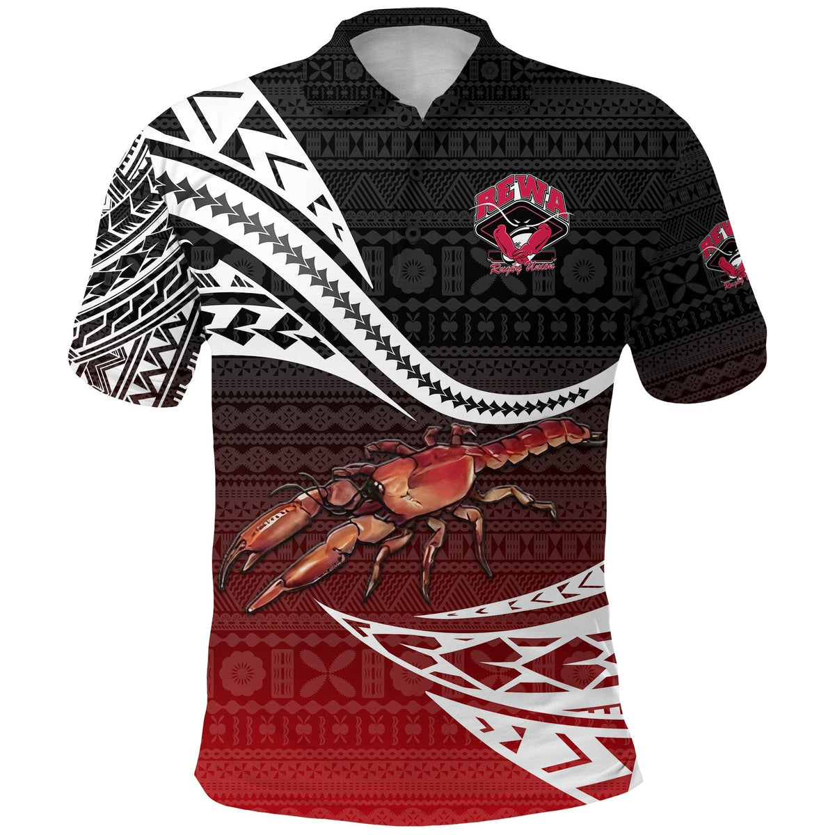 Custom Fiji Rewa Rugby Union Polo Shirt Unique Version Red LT8 - Wonder Print Shop