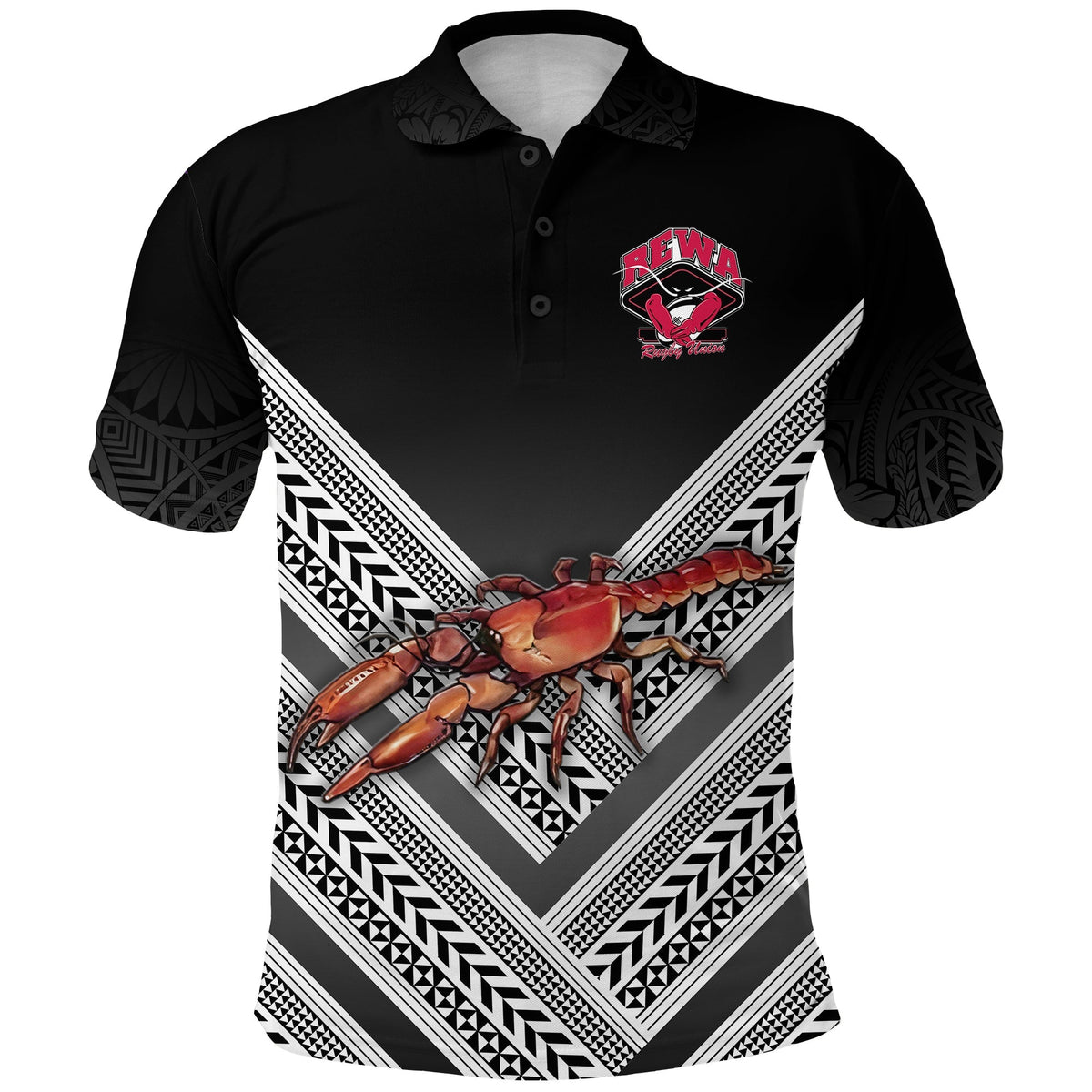 Fiji Rewa Rugby Union Polo Shirt Creative Style Black NO.1 LT8 - Wonder Print Shop