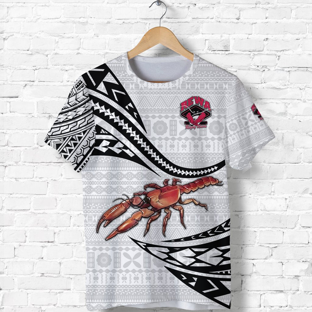 Custom Fiji Rewa Rugby Union T Shirt Unique Version White LT8 - Wonder Print Shop
