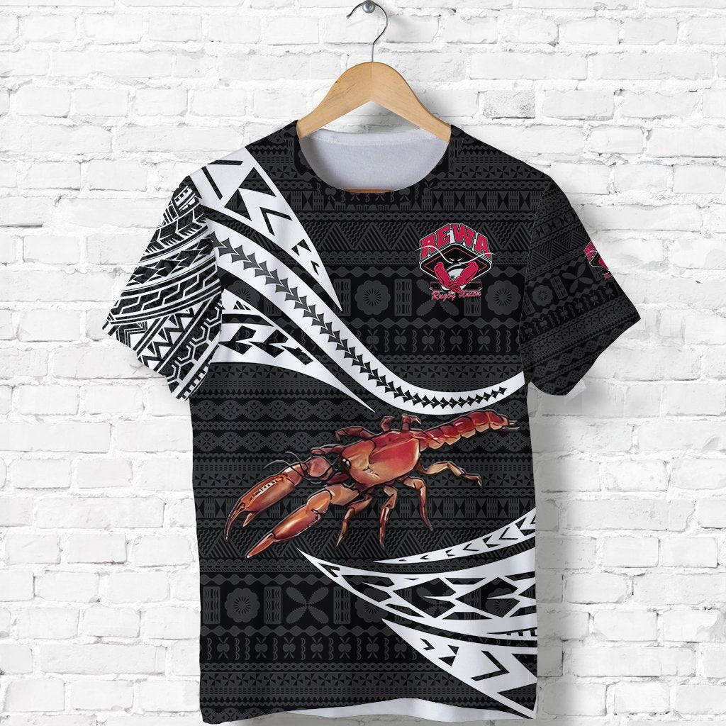 Custom Fiji Rewa Rugby Union T Shirt Unique Version Black, Custom Text And Number LT8 - Wonder Print Shop