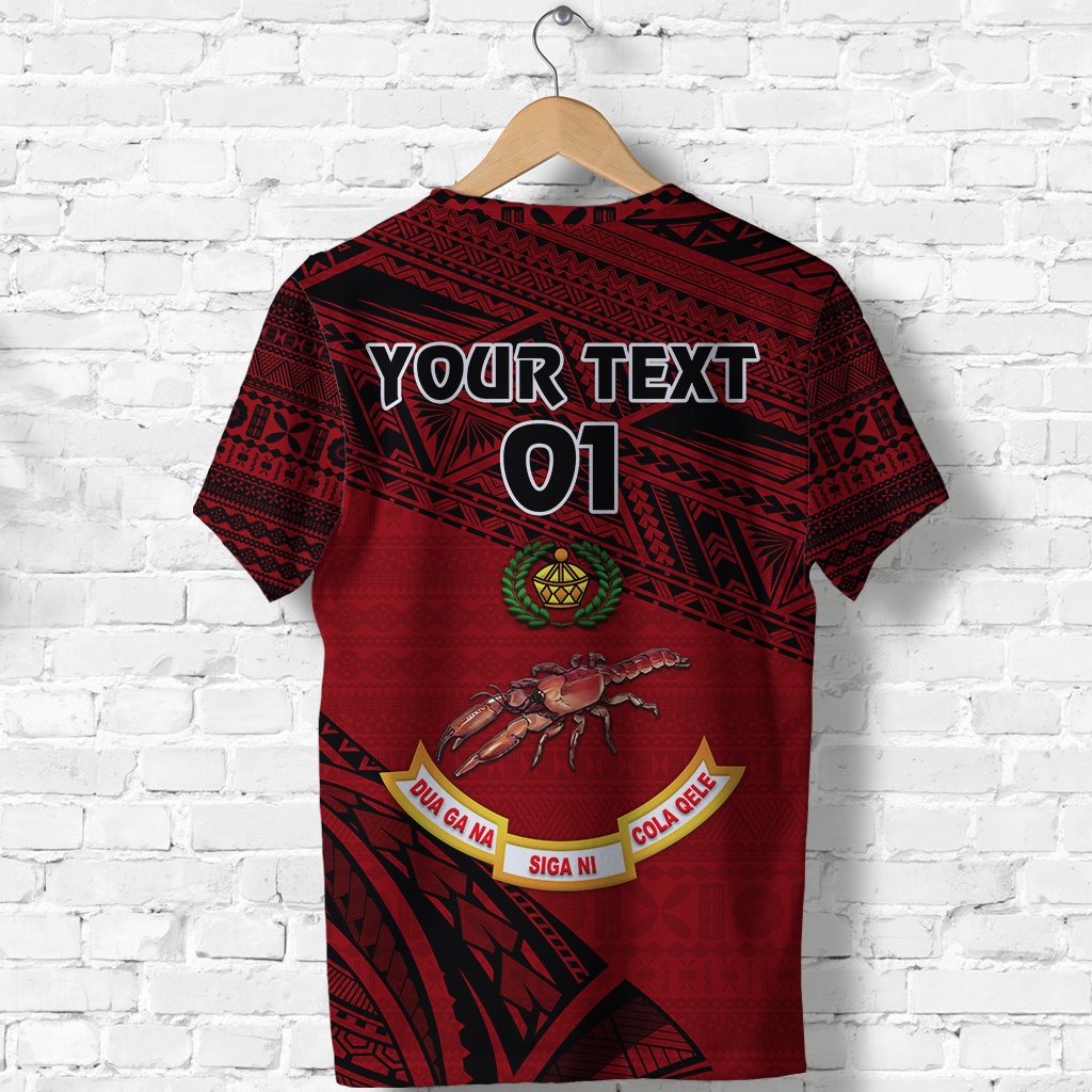 Custom Fiji Rewa Rugby Union T Shirt Special Version Red No.1, Custom Text and Number LT8 - Wonder Print Shop