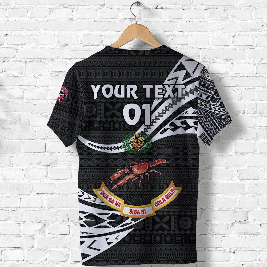 Custom Fiji Rewa Rugby Union T Shirt Unique Version Black, Custom Text And Number LT8 - Wonder Print Shop
